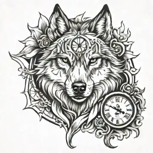 Create A Photorealistic Half Wolf Half Clock Forearm