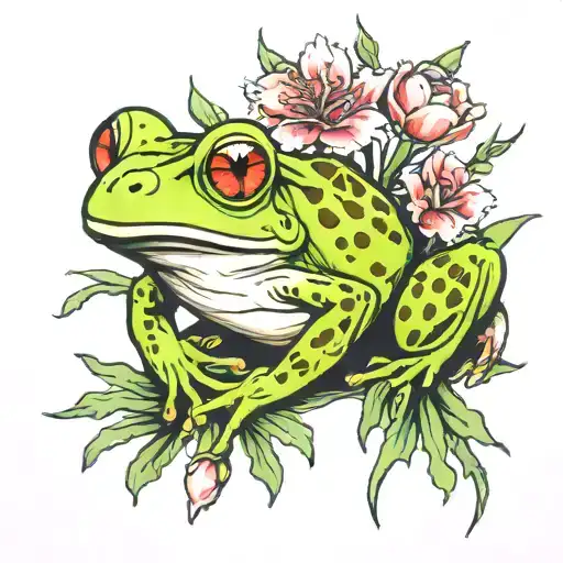 Frog With Carnations