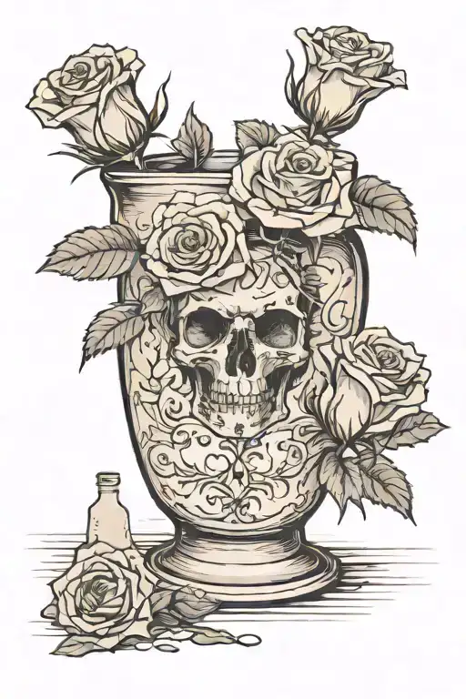 Collecting Dust On The Shelf Holding Vase With Dead Rose