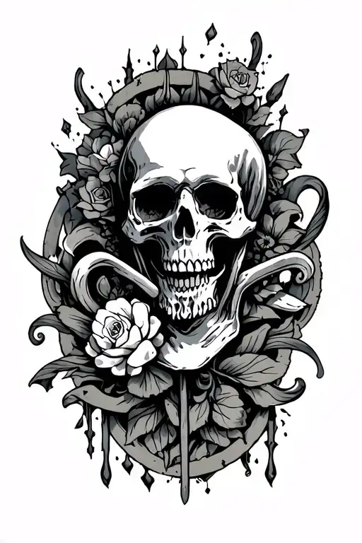 Cover My Entire Leg With Death Symbols Like Skulls For Example