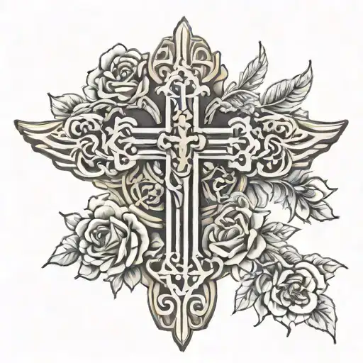 Memorial Cross With The Name Angel