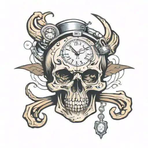 Skull With Watch In Mouth