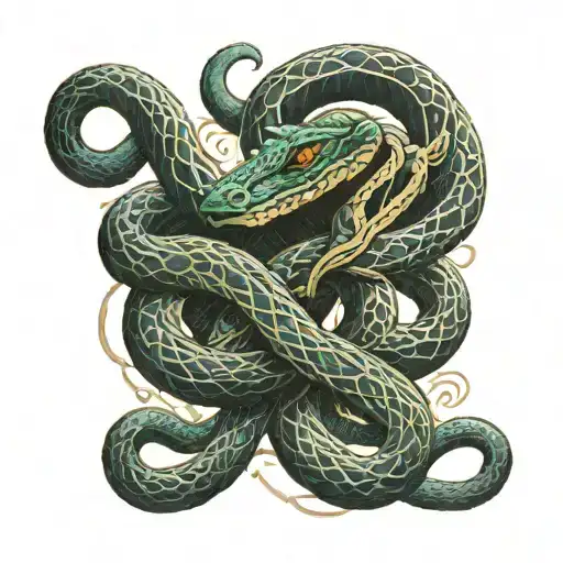 Narsil Sowrd With Snake Wrpped Black Tatto Design