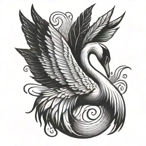 Simple Male Black And White Swan