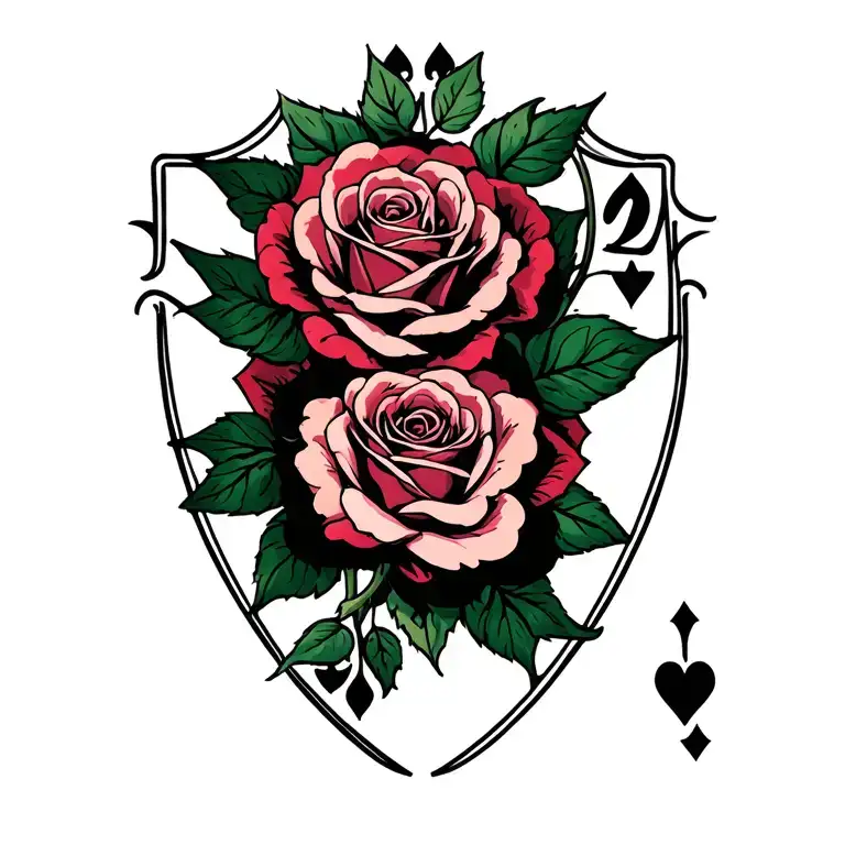 Cards And Roses Intertwined