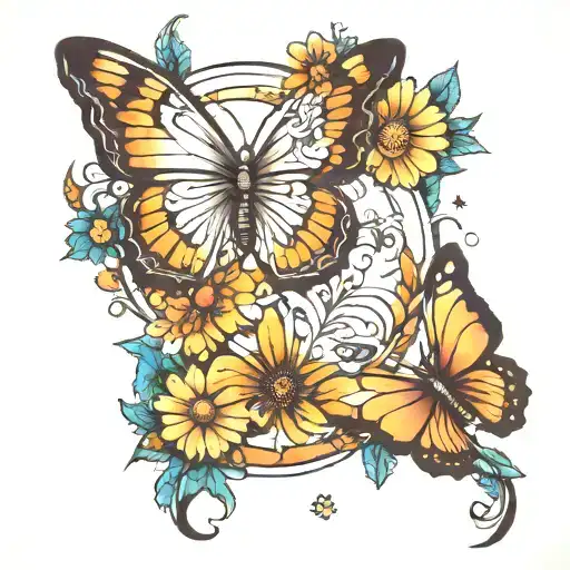 Butterfly Swan Moon Daisy