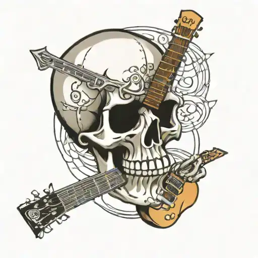 Skull And Guitar And Bars