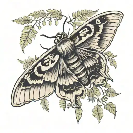 Moth With Ferns