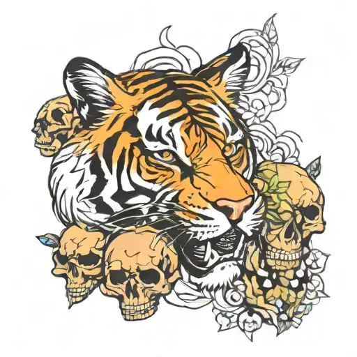 Tiger And Skull Adorned