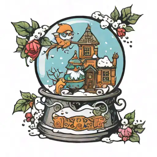 Up Characters In A Snow Globe Inside