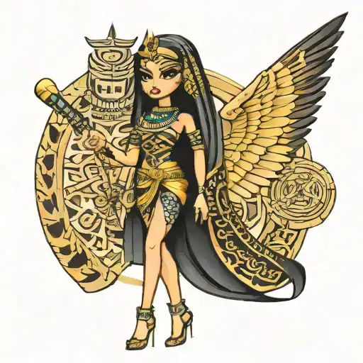 Bratz Doll Pinup Girl Dressed As Isis Egyptian Goddess