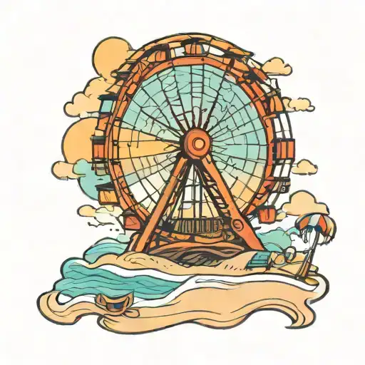 Ferris Wheel On A Beach