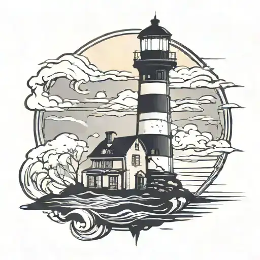 Lighthouse Silhouette Of A Person