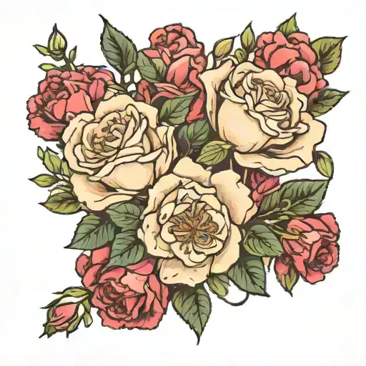 Rose Honeysuckle Carnation Naricussis Bouquet