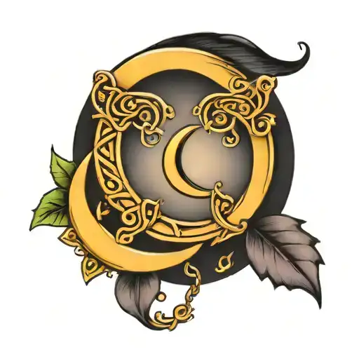 Ring Hooked Around A Crescent Moon