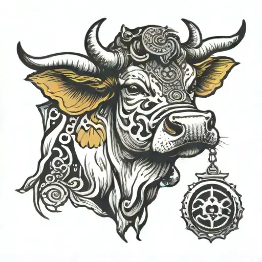 Cow With Trishul And An Eye