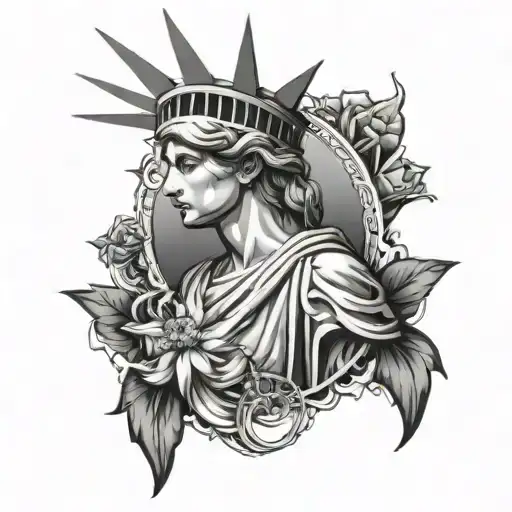 Statue Of Liberty Black Grey Style