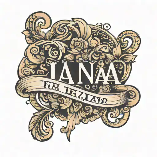 The Name Iana On A Black Man Arm