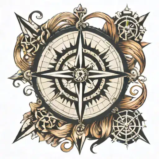 Nautical Compass Rose Intertwined