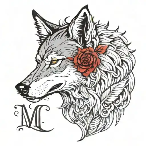 A Wolf With The Letter M Joined Together