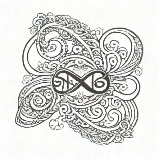 Infinity Symbol With Sandhya Name One Side And Ananya Anay Name On Another Side