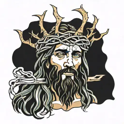 Dead Jesus With Barbed Wire Crown