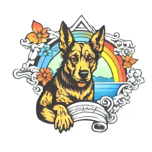 Rainbow Bridge And Dog Paw