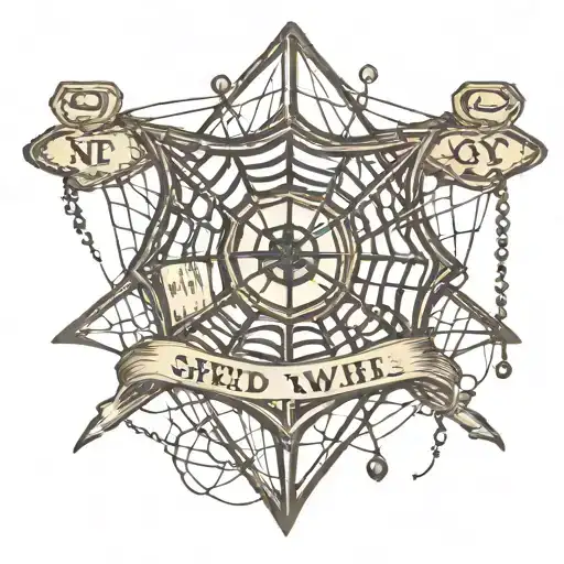 Spider Web And Street Sign