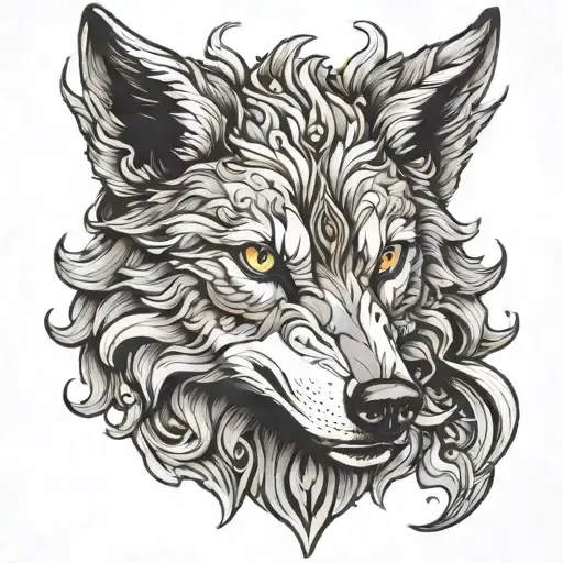 A Regal Wolf Looking Vicious And Menacing