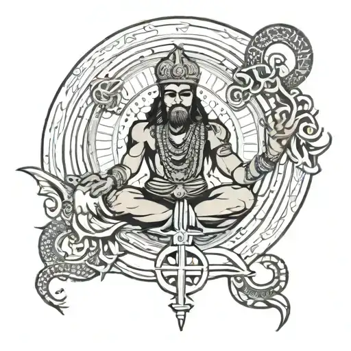 Shani Dev Image With Infinity And Shani Dev Mantra On Background