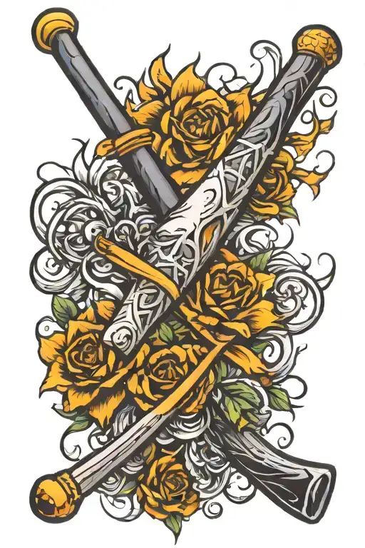 Sunshine And Baseball Bat Intertwined