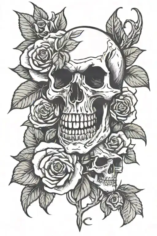 Skull Roses Death Time