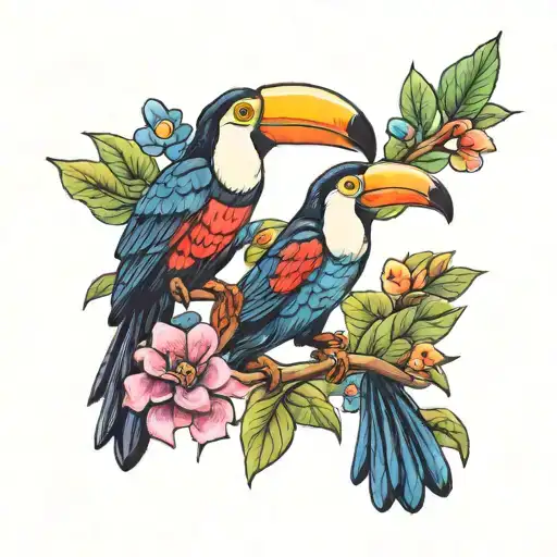 Brazilian Toucan Tattoo With Colourful