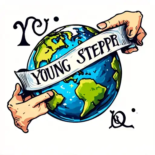 Earth With Word Young Stepper
