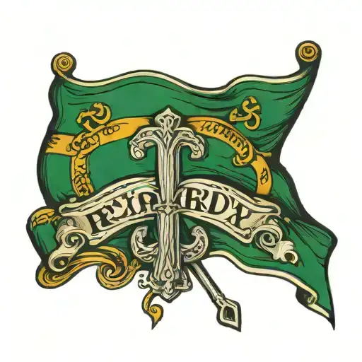 Irish Flag With Prayer Written