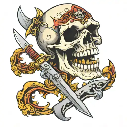 Skull Knife And Teeth