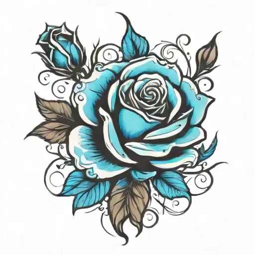 Black Blue Rose Wrapped