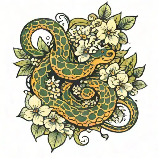 Snake With Small Flowers