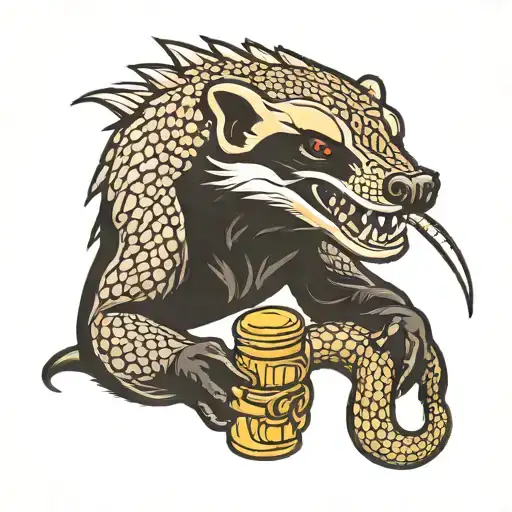 Honey Badger Eating Snake And Scporpion