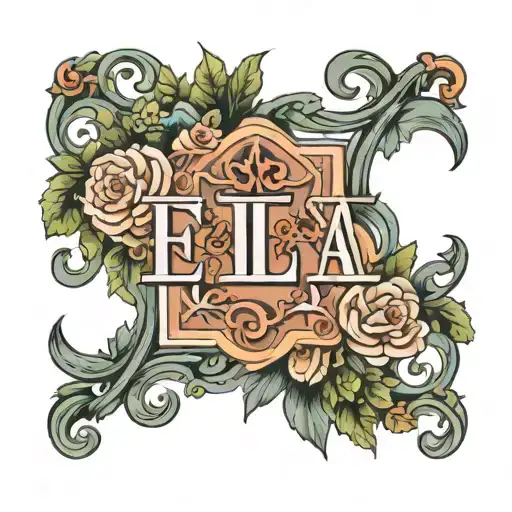 Roman Numerals With The Name Ella Written Underneath