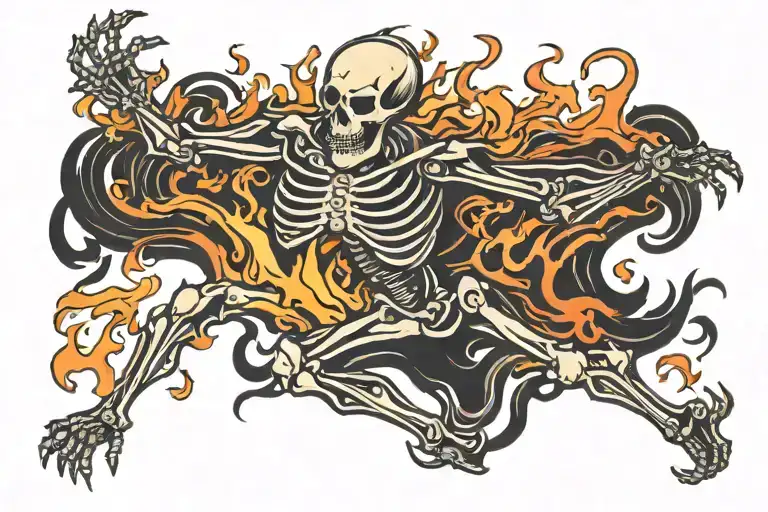 Dancing Flaming Skeleton