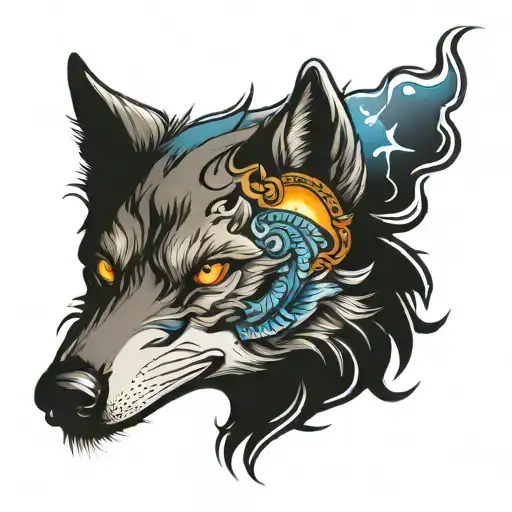 Wolf With Light-blue Eye