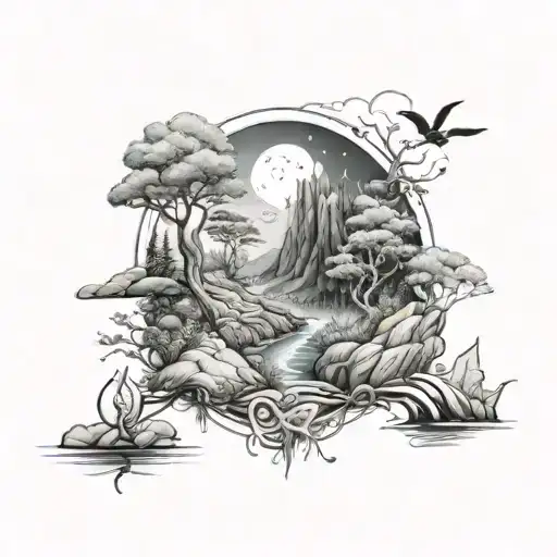 Nature Landscape With Theme Of Starting New