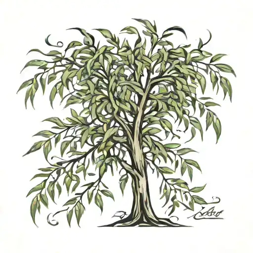 Willow Tree Leaves For Back