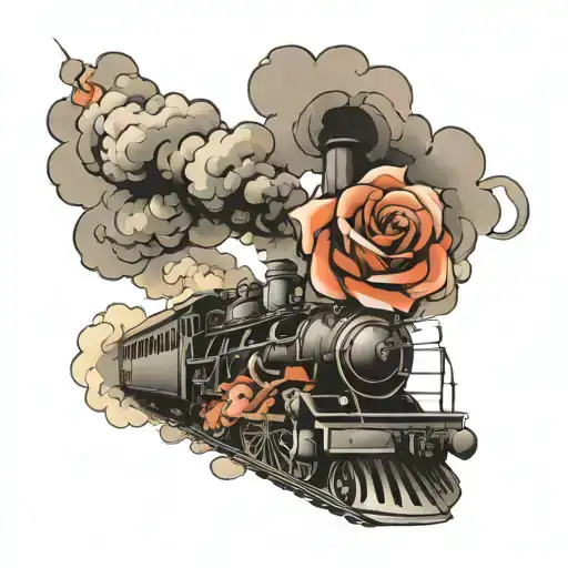 Train With A Rose Forming Out Of The Smoke