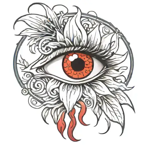 Eye Tattoo With Red Spider Lily Eye Crying Blood