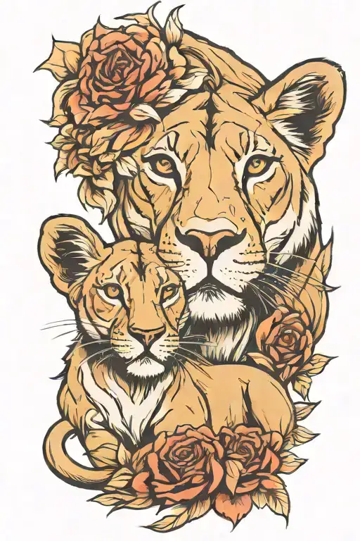 Lioness And Little Lion