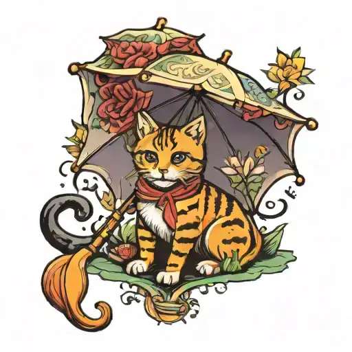 Cat With Umbrella