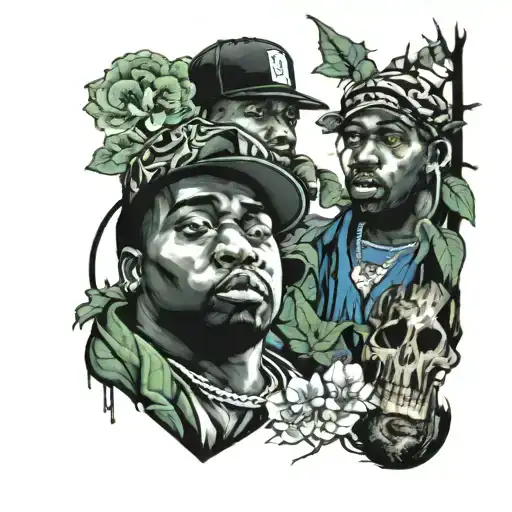 Biggie Smalls And Tupac With A Magical Forest