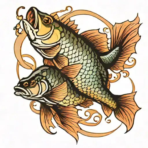 Bass And Pond Fish Swimming